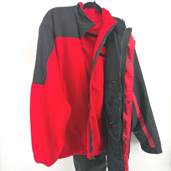 Vintage Marlboro 3 in 1 Hooded Fleece Heavy Ski Jacket Winter Coat‎ Parka Large - Picture 7 of 7